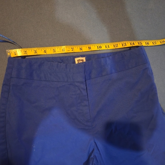 Size 6 Anne Klein Royal Blue Cropped Slip On Pants Casual Chic Minimalist Work - Picture 7 of 7